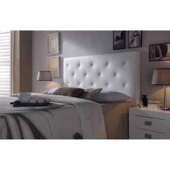Cabezal tapizado Rombo 150X60 Blanco, Acolchado con Espuma, 8 cm de Grosor, Incluye herrajes para Colgar