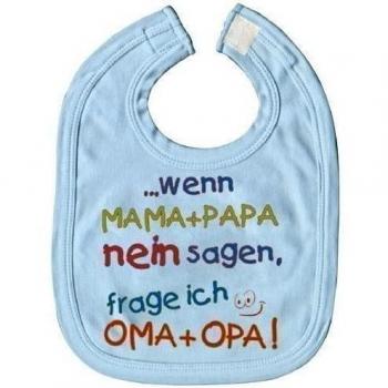 Baberos de Bebé con Motivo Impreso -wenn Mamá y Papa No Leyendas, Frag  - 08403 Blanco