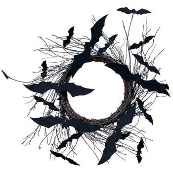 Corona de Murciélagos negros de 30 cm