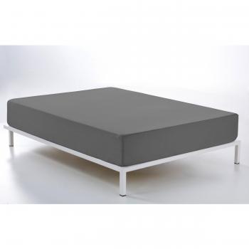 ESTELA - Sábana Bajera Ajustable Combi Color Plomo - Alto Especial