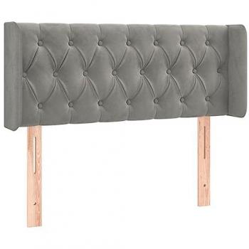 Cabecero con LED de terciopelo gris claro 93x16x78/88 cm