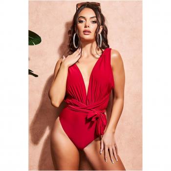 Goddiva Multiway Swimsuit - Red - Size Small