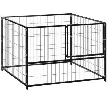 vidaXL Dog Kennel Black 100x100x70 cm Steel
