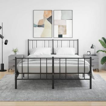 Juego de 2 mesas de noche de madera multicapa Sonoma gris 40x35x47,5 cm