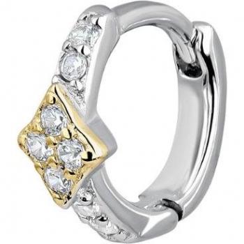 Ear Candy - Piercing de aro Baroque de plata bañado en oro 18k