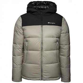 Chaqueta con capucha Champion Classic Legacy Full Zip en negro y gris, talla XL