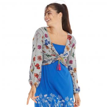 Mamatayoe - Top cruzado estampado y con manga larga, Sweater Melochia Para Mujer, Estampado