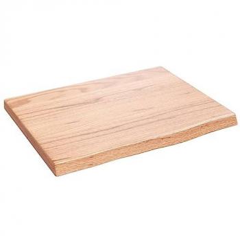 Estante de pared de madera de roble tratada 40x30x2cm en color marrón claro, mueble de almacenaje para oficina, estudio y dormitorio