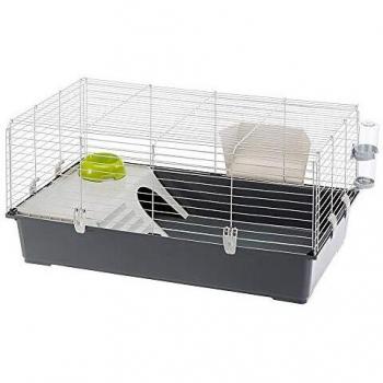 Jaula Ferplast Rabbit 100 Cobaya, Rabit Gris, Blanco