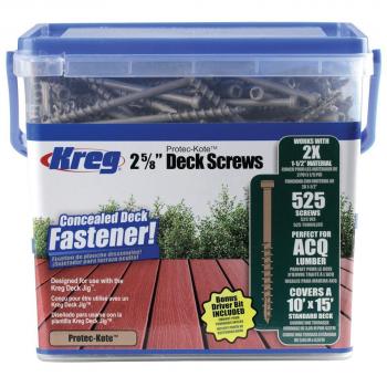 KREG® Protec-Kote™ Tornillos de cubierta L.67 mm - 525 piezas - SDK-C262W-525