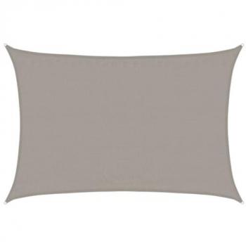 Toldo de Vela Rectangular HDPE Gris Claro 160 g/m² 3,5x4,5 m - Vela de Sombra Solar para Patio