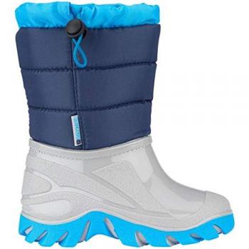 Botas de Nieve Welly Walker Winter Grip para niños, color azul gris, talla 34/35, diseño resistente al frío y con suela antideslizante