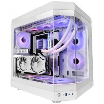 Mars Gaming MC-3T Semitorre ATX Blanca con Triple Ventana de Cristal Templado y Soporte Completo para Refrigeración Líquida