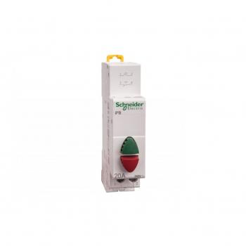 Schneider Electric A9E18034 Acti 9 iPB Doble Verde/Rojo Pulsadores, 1NO-1NC, 82mm x 18mm x 71.5mm, Blanco