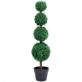 Artificial Boxwood Plant with Pot Ball Shaped Green 90 cm