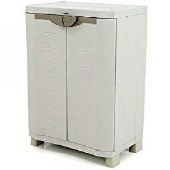 Plastiken M258511 - Medio Armario de Resina 2 estantes Space Saver 100 x 70 x 45 cm