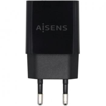 Aisens A110-0527 Cargador de Pared 10W, 1xUSB, 5V/2A, Alta Eficiencia, Negro
