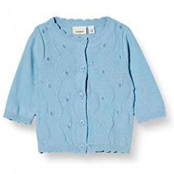 NAME IT Nbfblissa LS Knit Card Suéter cárdigan, Dream Blue, 62 para Bebés