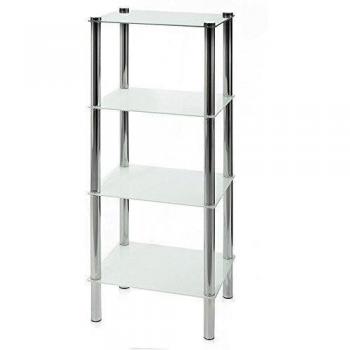 UNIMASA ESTANTERÍA 4 LEJAS Metal-Cristal Blanco 40 X 30 X 108 CM