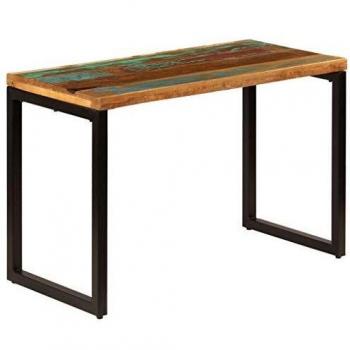 vidaXL Dining Table 115x55x76 cm Solid Reclaimed Wood and Steel