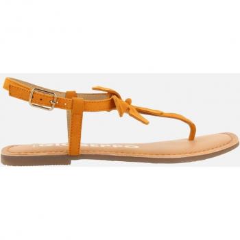 Sandalias planas de mujer Gioseppo - Naranja de Piel con Adorno de Flor