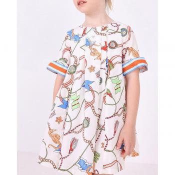 Vestido de bebé niña estampado con mangas acampanadas