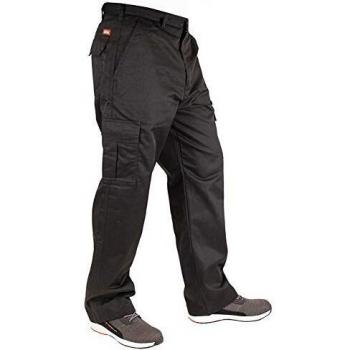 Lee Cooper para hombre Heavy Duty Fácil Cuidado bolsillo multi Seguridad en el Trabajo clásicos pantalones pantalones de carga, Negro, Tamaño reg 40W Cintura, regular 31 Pierna, LCPNT205
