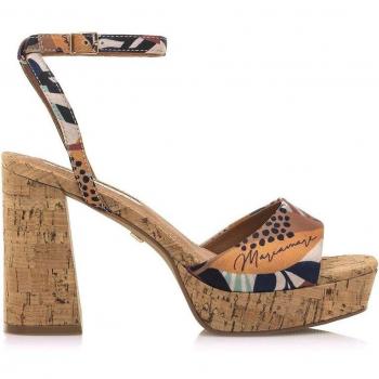 Mariamare 68378 Sandalias de Tacón para Mujer, Multicolor, Altura de Tacón 8cm, con Cierre de Hebilla y Puntera Redonda, con Pulsera al Tobillo