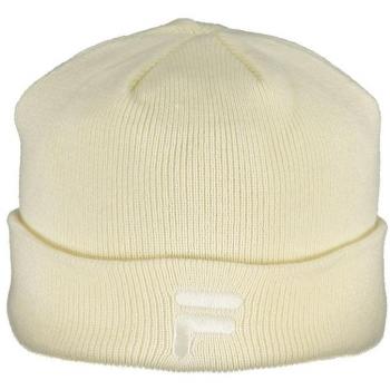 Fila Embroidered White Polyester Logo Cap, Beanie, Male, One Size