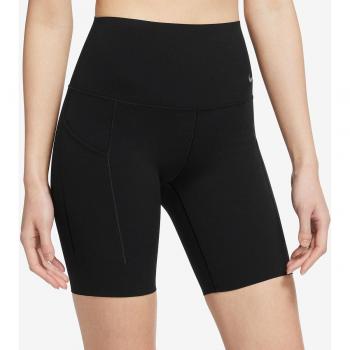 Nike - Short de mujer Universa de talle alto y sujeción media de 20 cm con bolsillos de ciclismo - Negro (S (EU 36-38))