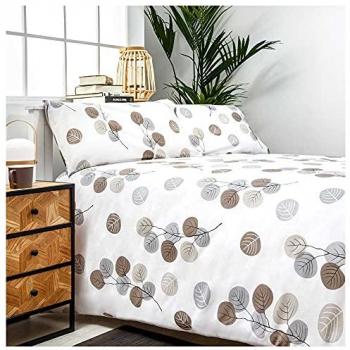 Funda Nórdica Hondarribia 100% Algodón Orgánico Beige con Fundas de Almohada y Sábana Bajera Ajustable para Cama de 150 x 190/200 cm