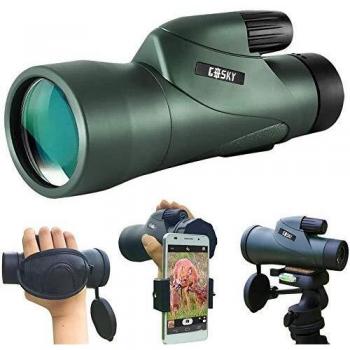 Gosky Monocular Telescope, Piper 12x55 High Definition Monocular for Adult with BAK4 Prism & FMC Lens, Lightweight Monocular Handy with Phone Adapter, Suitable for Bird Watching Camping Traveling