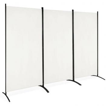 3-Panel Folding Room Divider - White, 6 ft