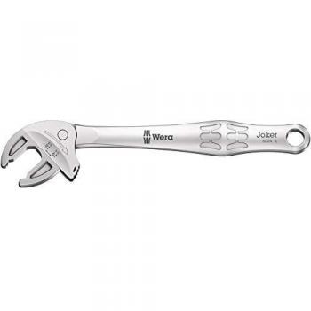 Wera 6004 Joker Self-Setting Spanner, Adjustable Wrench with Maximum Jaw Width of 1.9 cm, Grey, Length: 22.4 cm