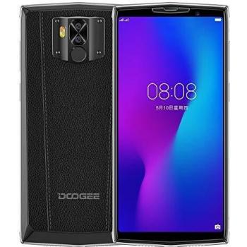 DOOGEE N100 10000mAh Batería Teléfono Móvil Libre, Carga Inalámbrica, 5.99 Pulgadas FHD + Smartphone Android 9.0, Cámara 21MP + 8MP, Helio P23 Octa Core 4GB + 64GB, GPS NFC Dual SIM Diseño de Cuero