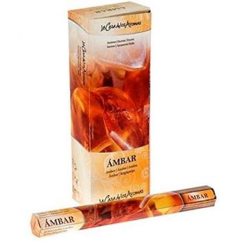 La Casa de los Aromas, set 6 packs de 20 varillas de incienso Ámbar