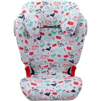 Jyoko Funda de Algodón para Silla de Coche Britax Römer Kidfix SL - Fácil de Colocar y Compatible con Britax Römer Kidfix SL Jyoko Dino Party