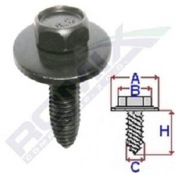 Tornillo ROMIX ROM C60617, 2 Piezas, tipo de tornillo con diseño específico para aplicaciones mecánicas, fabricado en acero de alta resistencia, acabado galvanizado para mayor durabilidad y resistencia a la corrosión