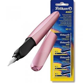 Pluma estilográfica Pelikan Twistx Frosted Mango Ergonómico Tinta Azul - Rosa