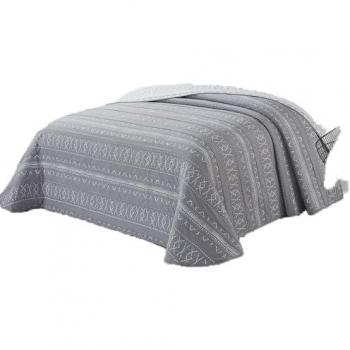 Colcha Bouti Reversible Jacquard Extra Suave Arlaban Gris - Primavera-Verano-Otoño - Tamaños de Cama 90 a 200 cm
