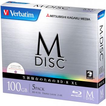 Verbatim M-Disc BDXL 100GB 4X with Branded Surface - 5pk Jewel Case Box (98913)
