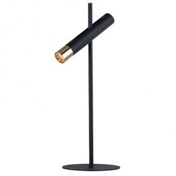 Lámpara de Escritorio Industrial Nórdica Cilindro Acero Negro Oro LED 4W 3000K