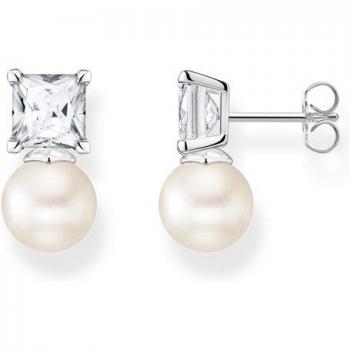 Thomas Sabo Sterling Silver Pearl Zirconia White Earrings
