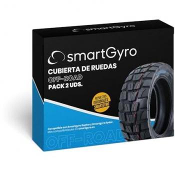 Pack de 2 Cubiertas Off-Road de Caucho Reforzado para Patinete Eléctrico smartGyro Raptor y Ryder, 10 con Tacos