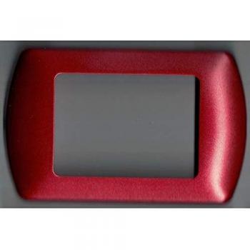 Placas ABS Compatibles para Tapa de Enchufe Master Modo Colorra - Rojo Metálico - 7 Foros