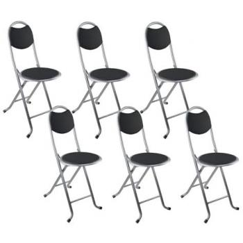 Pack 6 Taburetes Plegables con Respaldo 32x36x73.5cm