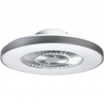 Plafón Ventilador LED Dalfon 40W 1700lm CCT Cambiable 3000-6500K Plata y Blanco, Stmívateľné, Control Remoto