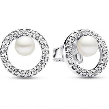 Pandora Timeless - Pendientes de Botón de Perlas Cultivadas de Agua Dulce