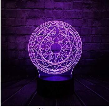 Anime Japonés De Dibujos Animados Sakura Magic Circle 3D Lámpara Usb Night Light Multicolor Led Rgb Bombilla De Juguete Para Niños