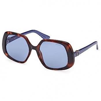 Guess Geometric Brown and Blue Mirrored Lens Women's Sunglasses
